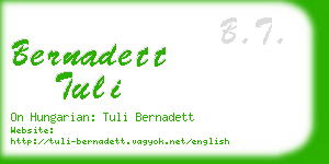 bernadett tuli business card